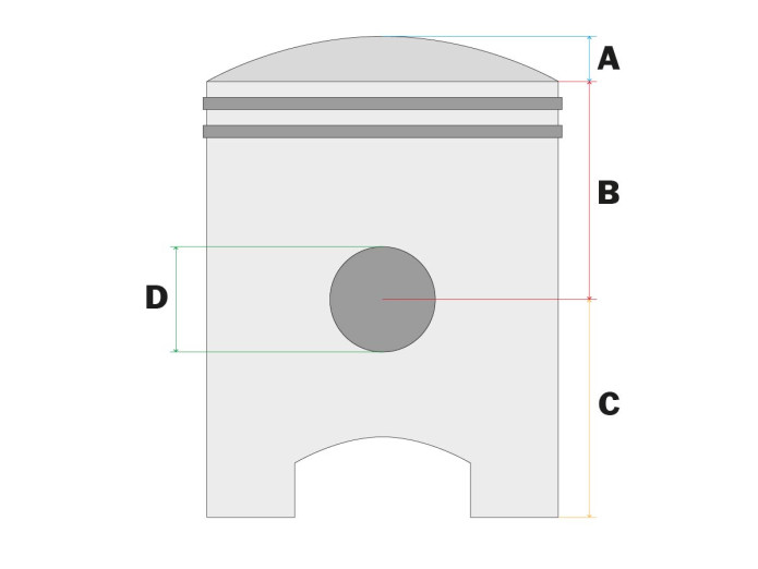 Piston 43.5mm 65cc Polini B tolerance